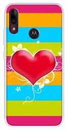 Amazon Brand - Solimo Designer Multicolor Horizontal Heart Pattern Printed Soft Back Case Mobile Cover for Motorola Moto E6s / Motorola Moto E6 Plus