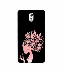 Amazon Brand - Solimo Designer Pink Color Lady Vector 3D Printed Hard Back Case Mobile Cover for Lenovo Vibe P1M