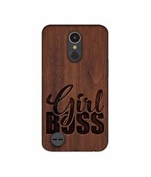 Amazon Brand - Solimo Designer Girl Boss On Wood UV Printed Soft Back Case Mobile Cover for LG K10 (2017)