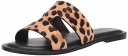 Amazon Brand - 206 Collective Women's Sabor Flat Sandal, Leopard Calf Hair, 12 B US