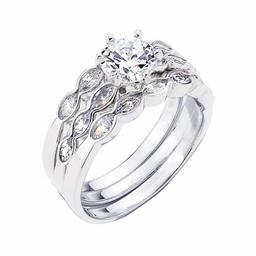 [Find] Amazon Collection Platinum Lycra Solid Sterling Silver Clear Cubic Zirconia bikkuzirukoniasuri-pi-suburaidaruringusetto – Size 14 