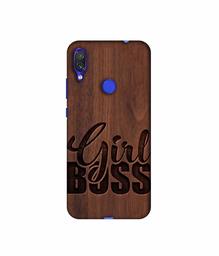 Amazon Brand - Solimo Designer Girl Boss On Wood 3D Printed Hard Back Case Mobile Cover for Xiaomi Redmi Note 7 Pro