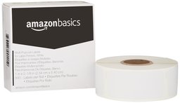 AmazonBasics Multi-Purpose Labels for Label Printers, White, 1 x 2-1/8 Inch, 500 Labels per Roll, 1 Roll