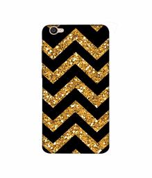 Amazon Brand - Solimo Designer Golden Zik Zak Pattern 3D Printed Hard Back Case Mobile Cover for Vivo V5