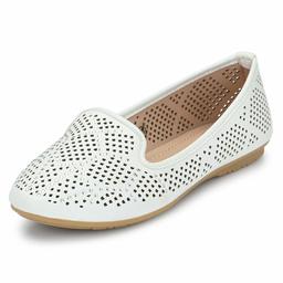 Flavia Women's White Ballet Flats-6 UK (38 EU) (7 US) (FL-918/WHT)