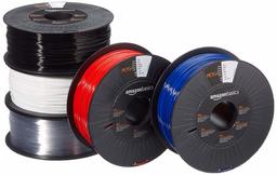 AmazonBasics PETG 3D Printer Filament, 1.75mm, 5 Assorted Colors, 1 kg per Spool, 5 Spools