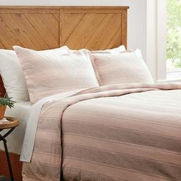 Stone & Beam Washed Linen Stripe Duvet Cover Set