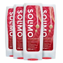 Marque Amazon - Solimo Après-shampooing revitalisant et protection des cheveux colorés- Lot de 4 (4 Flacons x 250ml)