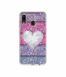 Amazon Brand - Solimo Designer Stone Heart UV Printed Soft Back Case Mobile Cover for Samsung Galaxy A20