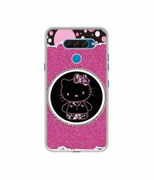 Amazon Brand - Solimo Designer Kitty with Glitter UV Printed Soft Back Case Mobile Cover for LG Q60