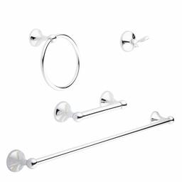 AmazonBasics AB-BR845-PC 4 Piece Bathroom Set Polished Chrome