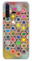 Amazon Brand - Solimo Designer Multicolor Color Pencil Pattern Printed Soft Back Case Mobile Cover for Oppo F15