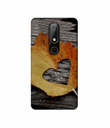 Amazon Brand - Solimo Designer Leaf with Heart Cut 3D Printed Hard Back Case Mobile Cover for Nokia 6.1 Plus