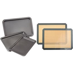 AmazonBasics Baking Sheet and Silicone Mat Set