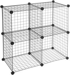 AmazonBasics 4 Cube Wire Storage Shelves