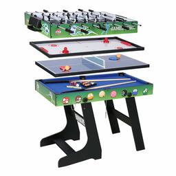 Tavolo da Gioco 4 in 1 per Biliardo Calcio Balilla Hockey Ping Pong …