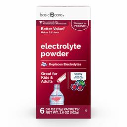 Basic Care Cherry Electrolyte Powder Packets, 6 Packets