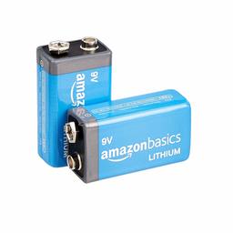 AmazonBasics 9 Volt Lithium Batteries - 2-Pack (Renewed)