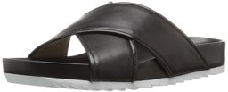 Amazon Brand - The Fix Women's Unda Cross Strap Footbed Platform Slide Sandal, Black, 11 B US