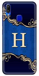 Amazon Brand - Solimo Designer Blue Pattern Alphabet-H 3D Printed Hard Back Case Mobile Cover for Vivo Y93