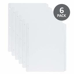 AmazonBasics – Separadores de 8 pestañas de papel para archivador, 6 juegos