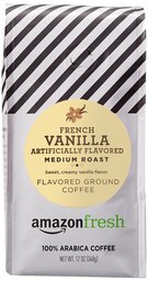 AmazonFresh French Vanilla Flavored Coffee, Ground, Medium Roast, 12 Ounce