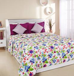 Amazon Brand - Solimo 100% Cotton Printed Comforter, Double (Floral Spurt, 200GSM)