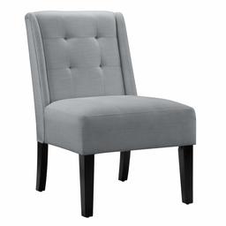 AmazonBasics tufted accent chair with wood legs, Grey