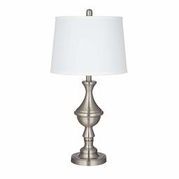 Amazon Brand – Ravenna Home Classic Traditional Metallic Table Lamp with LED Light Bulb, 28.25