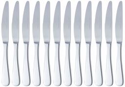 AmazonBasics Stainless Steel Dinner Knives with Round Edge, Pack of 12