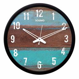 Amazon Brand - Solimo 12-inch Wall Clock - Desginer (Silent Movement, Black Frame), SC-1045