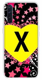 Amazon Brand - Solimo Designer Multicolor Heart Pattern Alphabet-X Printed Soft Back Case Mobile Cover for Oppo F15