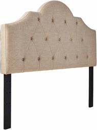 Amazon Brand – Ravenna Home Haraden Modern Scroll-Topped Button-Tufted Queen Headboard, 62