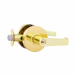 AmazonCommercial Grade 2 Commercial Duty Door Lever-Entry Lockset, Polished Brass Finish, Set of 4