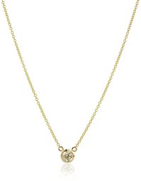 14k Yellow Gold Bezel Set Solitaire Adjustable Pendant Necklace (1/3cttw, K-L Color, I2-I3 Clarity), 16