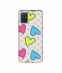 Amazon Brand - Solimo Designer Multicolor Heart 3D Printed Hard Back Case Mobile Cover for Samsung Galaxy A51