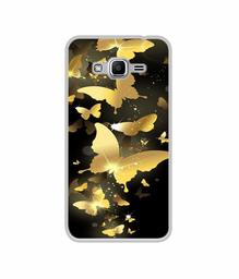 Amazon Brand - Solimo Designer Golden Butterfly Pattern UV Printed Soft Back Case Mobile Cover for Samsung Galaxy J2 Ace