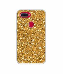 Amazon Brand - Solimo Designer Golden Sparkle UV Printed Soft Back Case Mobile Cover for Oppo F9 Pro