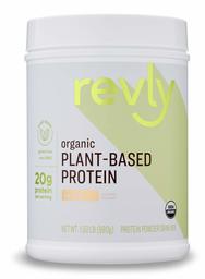 Amazon Brand - Revly Organic Plant-based Protein Powder, Vanilla, 1.5 Pound (19 Servings)