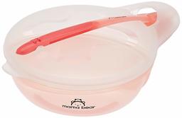 Amazon Brand - Mama Bear Round Bowl with Snap-in Spoon and Lid (Pink)