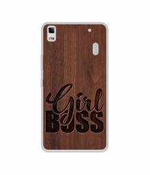 Amazon Brand - Solimo Designer Girl Boss On Wood UV Printed Soft Back Case Mobile Cover for Lenovo K3 Note / A7000