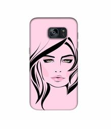 Amazon Brand - Solimo Designer Pink Lady Pattern 3D Printed Hard Back Case Mobile Cover for Samsung Galaxy S7 Edge