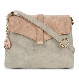 Nia & Nicole Women's Sling Bag (Ivory, Peach)