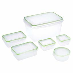 Amazon Brand - Solimo Storage Container Set, 5.22 Litre, Set of 12, Green