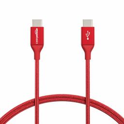 AmazonBasics Double Braided Nylon USB Type-C to Type-C 2.0 Cable