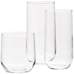 AmazonBasics 18-Piece Clear Glassware Set