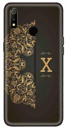 Amazon Brand - Solimo Designer Black Pattern Alphabet-X 3D Printed Hard Back Case Mobile Cover for Realme 3 / Realme 3i