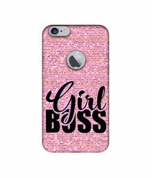 Amazon Brand - Solimo Designer Girl Boss On Pink Sparkle UV Printed Soft Back Case Mobile Cover for Apple iPhone 6 Plus / 6S Plus (Logo Cut)