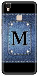 Amazon Brand - Solimo Designer Button Jeans Alphabet-M 3D Printed Hard Back Case Mobile Cover for Vivo V3 Max