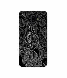 Amazon Brand - Solimo Designer Peacock Feather Pattern 3D Printed Hard Back Case Mobile Cover for Samsung Galaxy J6 Plus